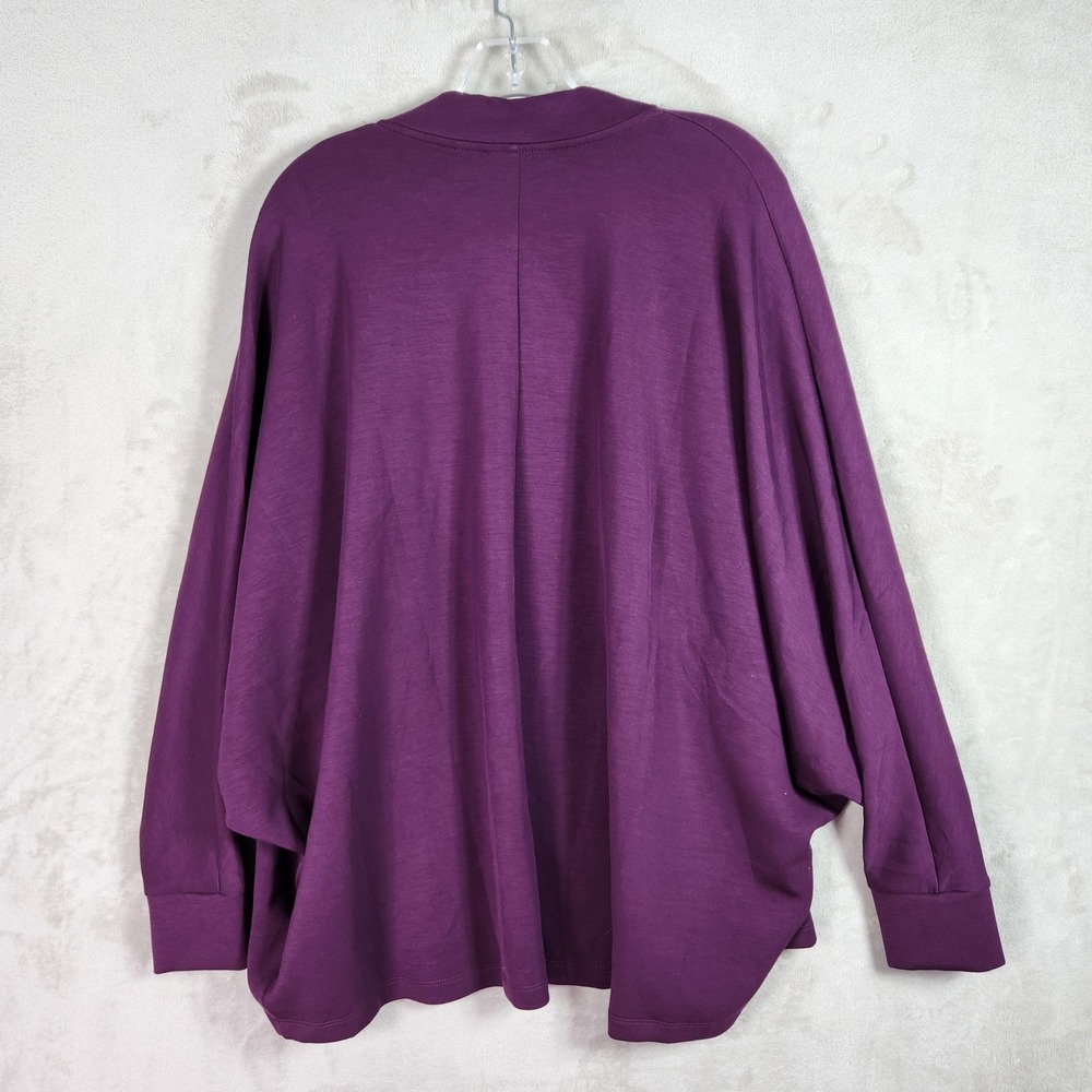 Belle Kim Gravel Cardigan Womens Medium Roasted Fig Scuba Luxe Bat Wing A703691 - Picture 3 of 11